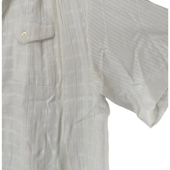 Sundance Shirt White Boxy Button Up Relaxed Size M Boho Raw Hem Beach Cotton Top - Picture 4 of 7